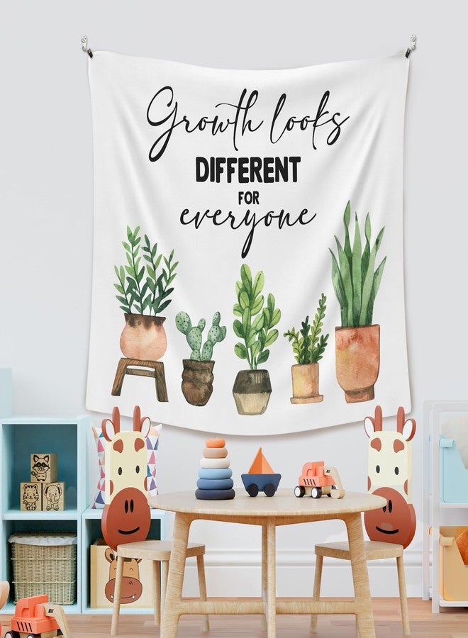XLDLIOO Mental Health Gifts, Mental Health Plant Classroom Tapestry, Growth Looks Different for Everyone Tapestry Hanging for Bedroom, Inspirational Tapestries Wall Decor for Classroom Therapy Office Room 60x50in - Image 5